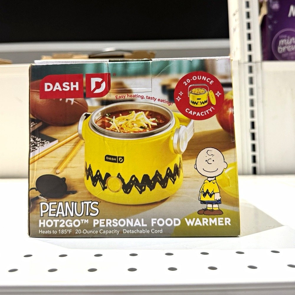 DASH Peanuts HOT2GO Personal Food Warmer 20 oz 150W Portable Yellow/Black